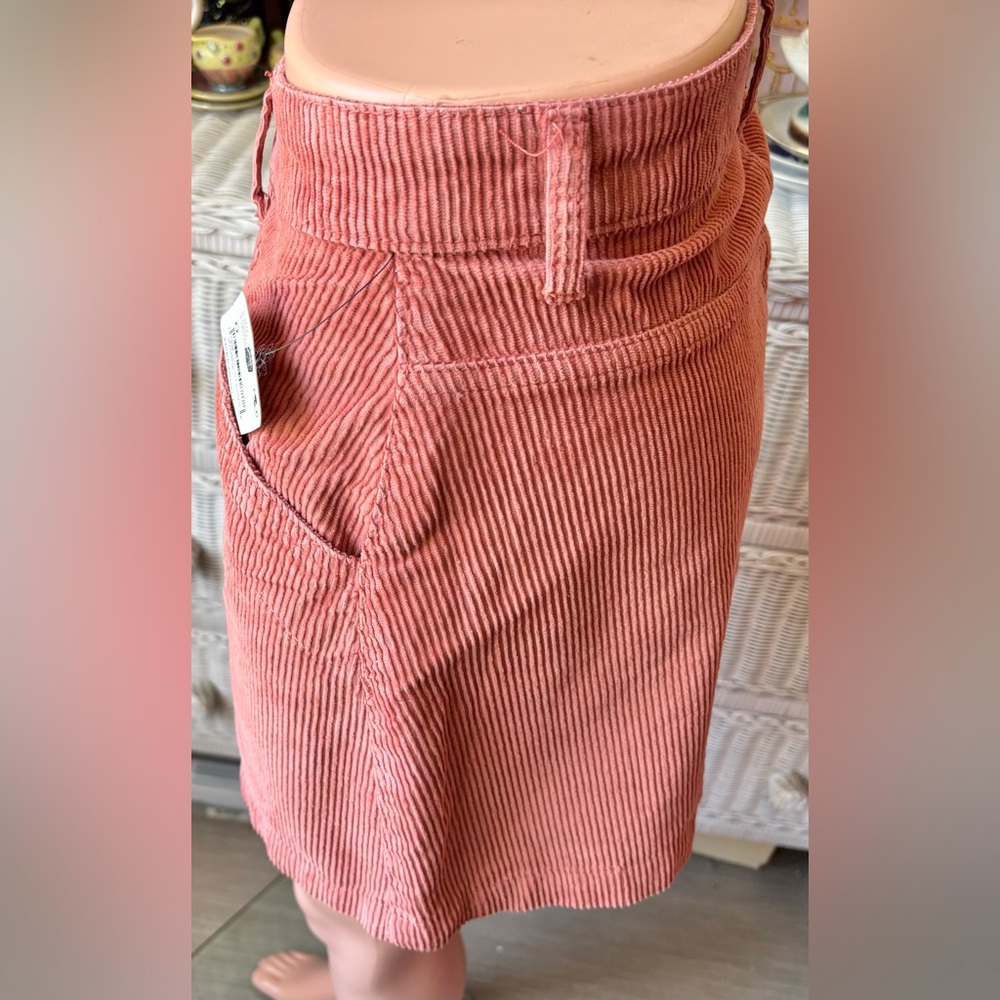 Free People Ray Mini Skirt corduroy Cotton Button Up in terracotta Size 0 NWT - Picture 6 of 12